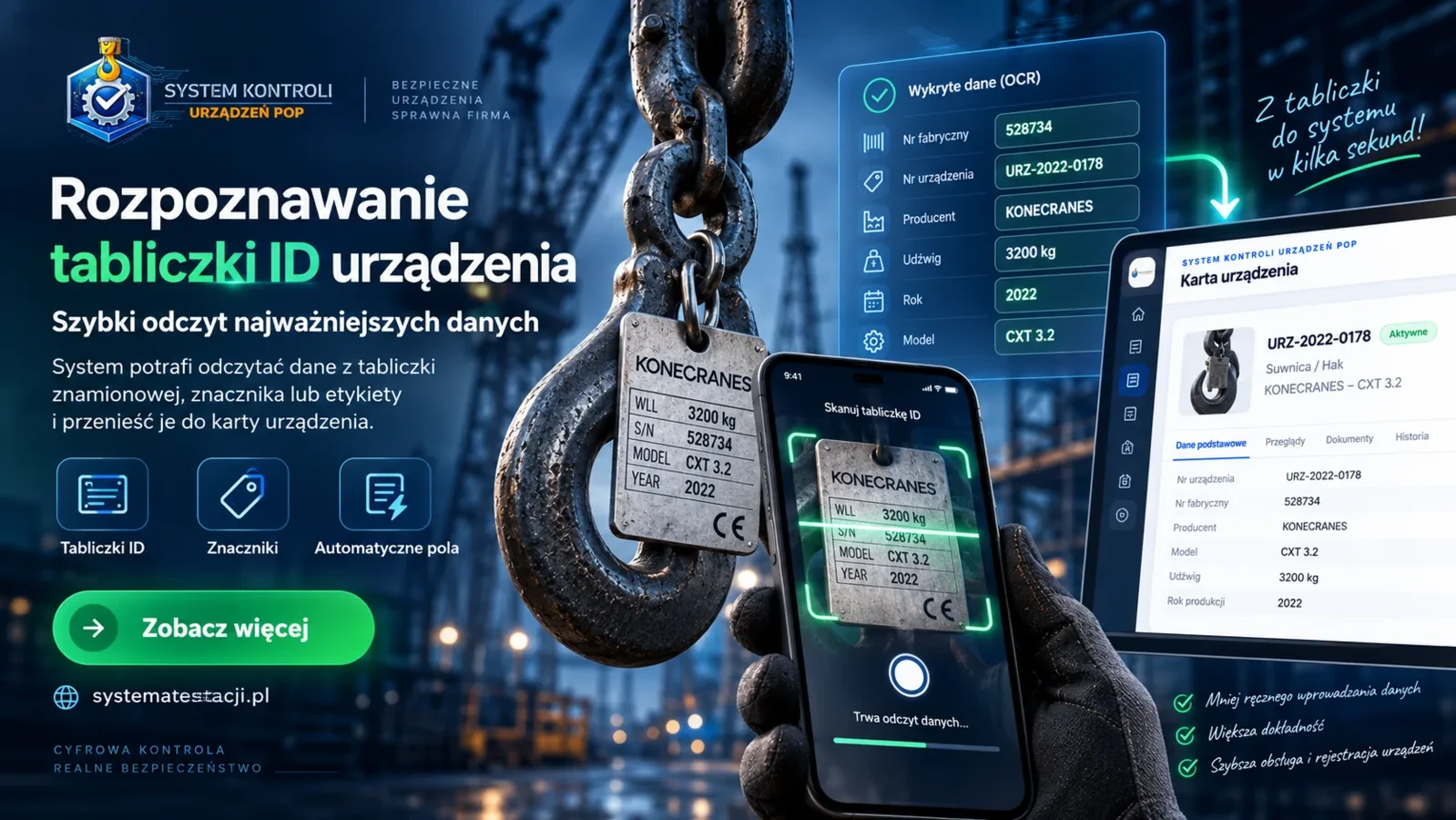 OCR tabliczki identyfikacyjnej urządzenia